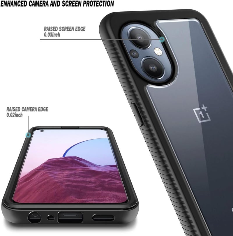 NZND Compatible with OnePlus Nord N20 5G Case with [Built-in Screen Protector], Full-Body Protective Shockproof Rugged Bumper Cover, Impact Resist Case (Black) - Image 2